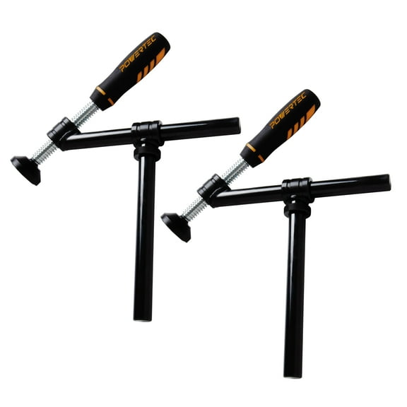 POWERTEC 71773-P2 45° Screw Clamp, Fits 3/4" Bench Dog Holes, Woodworking Clamps Series - 2PK