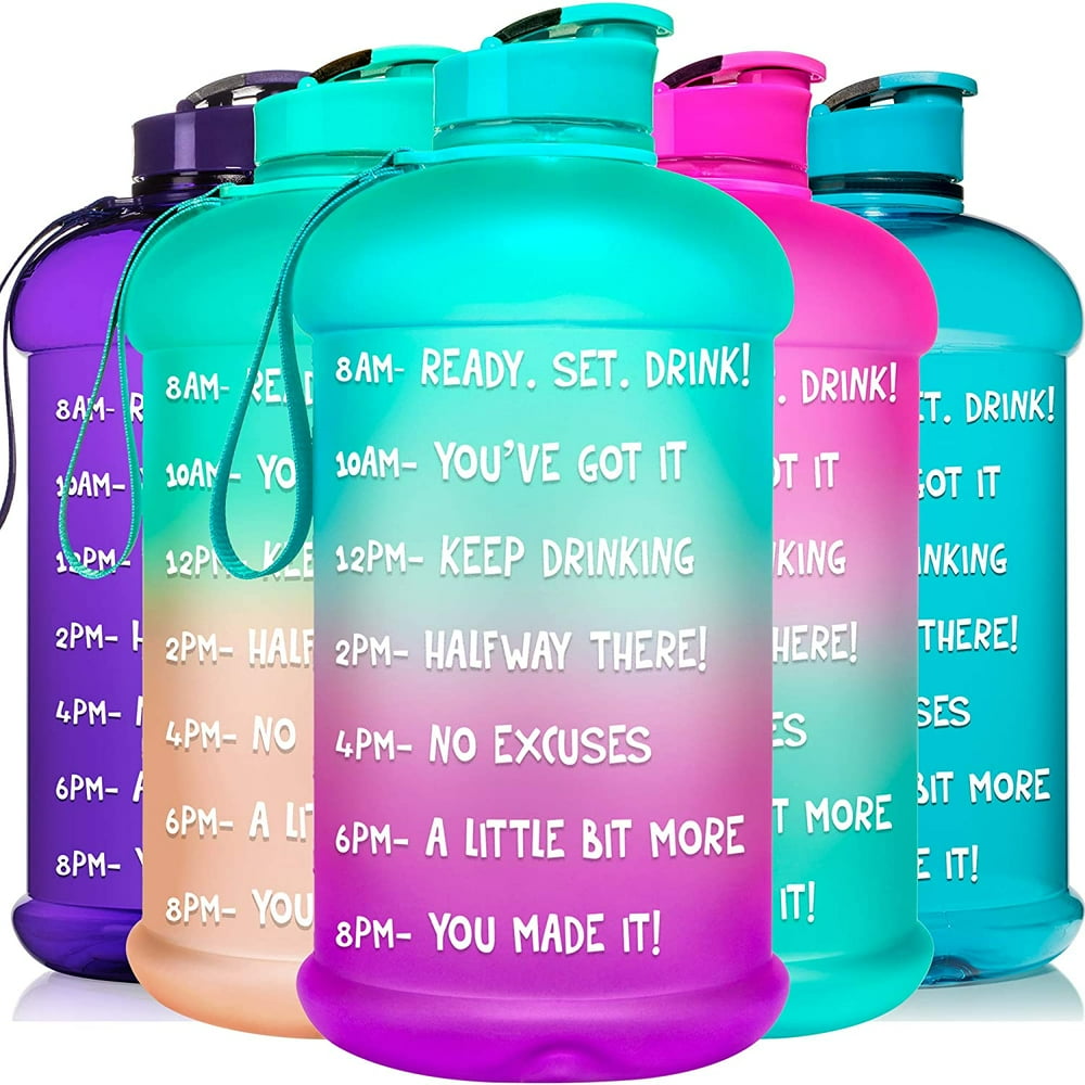 HydroMATE Half Gallon 64 oz Motivational Water Bottle with
