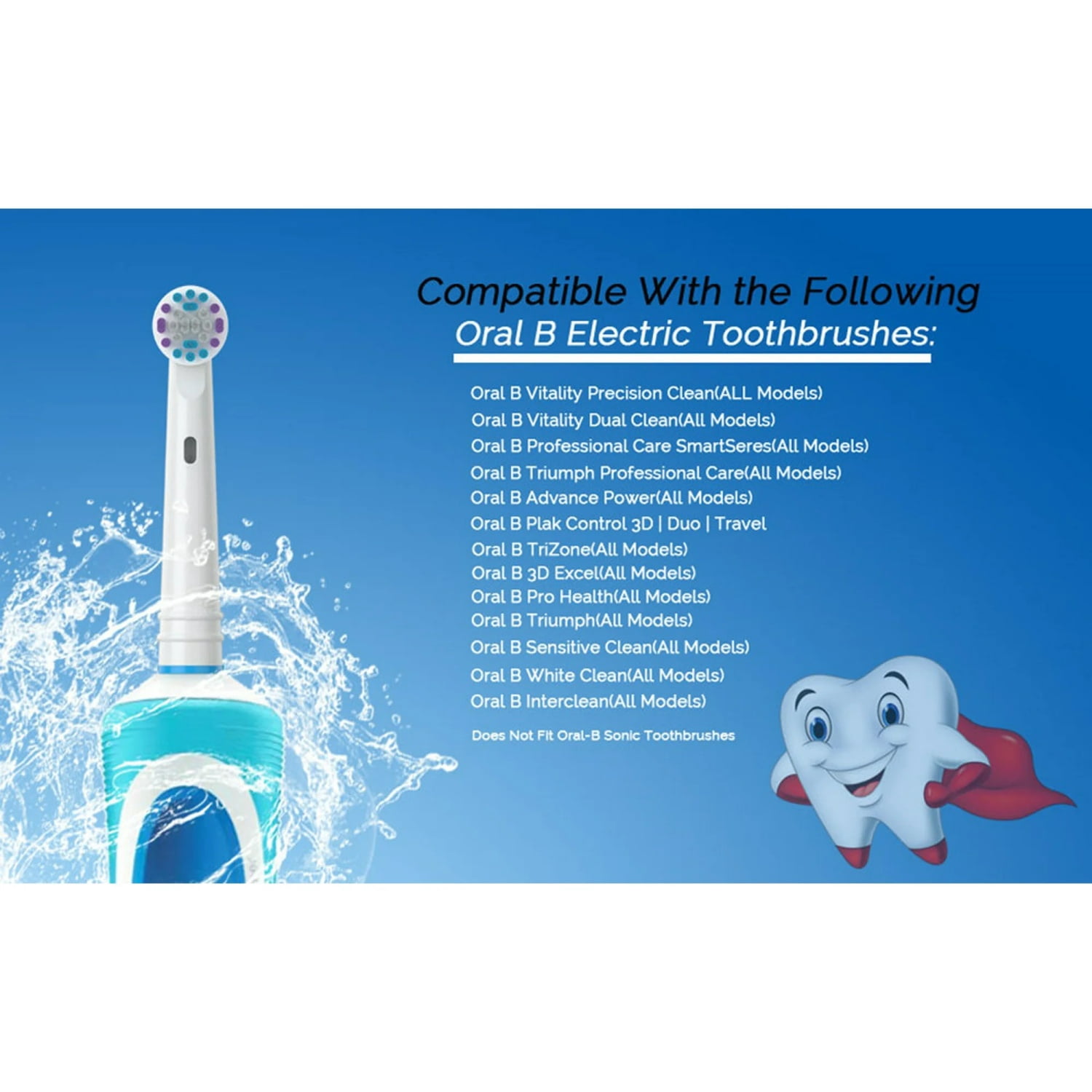 12Pcs Replacement Electric Toothbrush Heads Accessories Compatible for Oral-B 3728 3738 3744 3757,Teeth