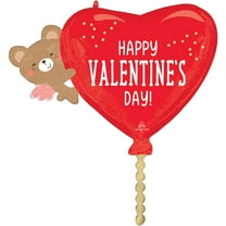 29 inch Anagram Happy Valentine's Day Angel Bear Hug Foil Mylar Balloon - Party Supplies Decorations