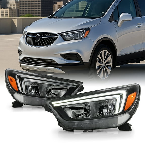 AKKON - For 2017-2022 Buick Encore LED Light Tube DRL Headlights - Left & Right Pair Replacement