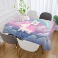 thumbnail image 5 of JSTEL Cute Unicorn Rainbow Table Cloth Square 60 x 60 Inch Tablecloth Anti Wrinkle Table Cover for Dining Kitchen Parties, 5 of 6