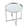 thumbnail image 2 of Nicole Miller  21.6 x 21.6 x 21.6 in. Posh Living Leiah Cross Legs End Table with Mirrored Top, Chrome, 2 of 8
