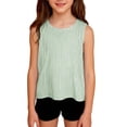 thumbnail image 5 of hengsof Girls Tank Tops Fashion Striped Print Sleeveless Shirts Basic Crew Neck Tees Summer Casual Top for Kids, 5 of 8