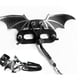 thumbnail image 3 of Methold Correa de lagarto ajustable Arnés de dragón barbudo Alas de cuero frescas Correa de seguridad para caminar Suministros para perros negro y plata Methold PT001406-02, 3 of 6