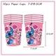 thumbnail image 3 of Decoraciones para fiesta de cumpleaños de Disney Stitch, globos 3D de Lilo y Stitch, vasos de papel rosados, platos, servilletas, suministros, pancartas, vajilla para niños, 3 of 5