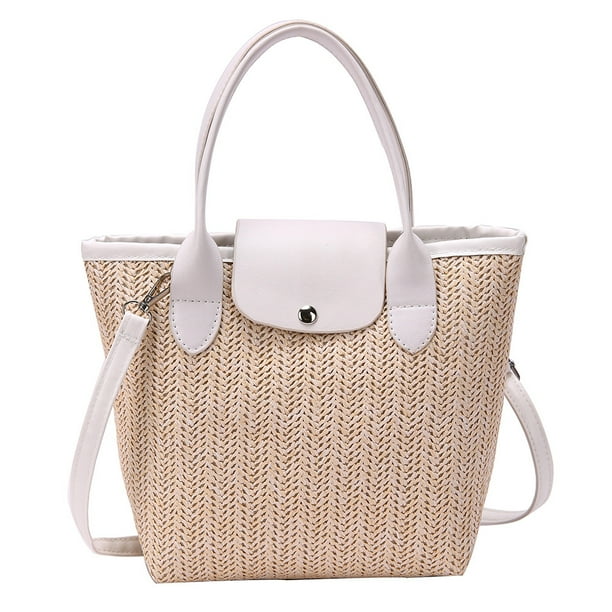 Bolso Bandolera De Paja Bolso de playa de paja, de mensajero de hombro tejido, de vacaciones de verano bohemio para mujer