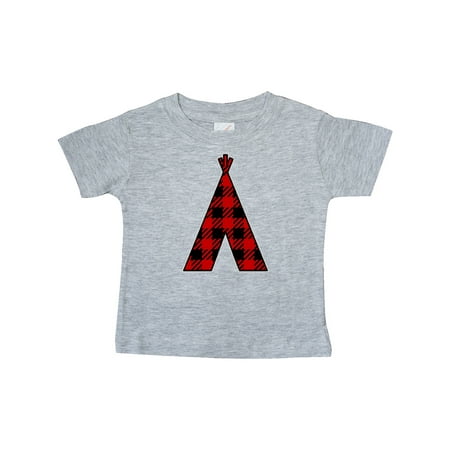 

Inktastic Buffalo Plaid Teepee Tribal Gift Baby Boy or Baby Girl T-Shirt
