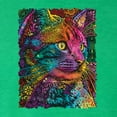 thumbnail image 2 of Wild Bobby, Colorful Cat Portrait | Cat Lover Owner | Dean Russo Art Animal Lover Tri-Blend Racerback Sleeveless Top, Envy, XL, 2 of 5