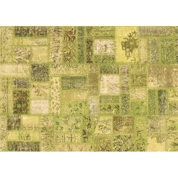 Ahgly Company Indoor Rectangle Patchwork Brown Transitional Area Rugs, 2' x 4'