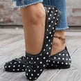 thumbnail image 6 of Gpaecead Women's Bow Polka Dot Flats Square Toe Vintage Slip On Cushioned Insole Non Slip Shoes For Commute And Casual, Black, 6 of 8