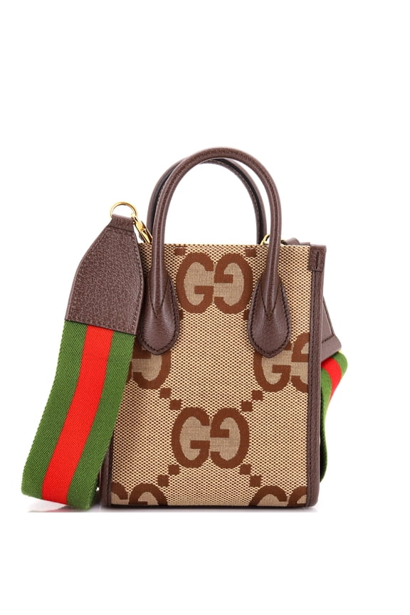 Pre-Owned Vertical Tote Jumbo GG Canvas Mini By Rebag
