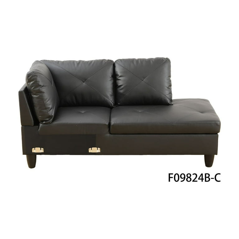 Hommoo Faux Leather 4-Seat L Shaped Couch Living Room Sofa