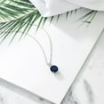 thumbnail image 4 of Gem Stone King 5.11 Cttw Blue Sapphire and White Moissanite Pendant Necklace for Women | 925 Sterling Silver | Gemstone September Birthstone | Round 10MM | With 18 inch Chain, 4 of 4