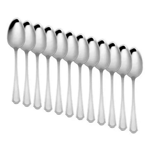 Juego Con 12 Piezas Cucharas Soperas Acero Inoxidable PLATA