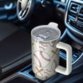 thumbnail image 6 of 1pc baseball 40oz Tumbler with Straw & Handle - Insulated Stainless Steel Cup | Holiday Gift for Man Women (Christmas, Valentine's, Birthday), 6 of 7