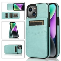 Dteck Wallet Phone Case for iPhone 15 Plus Case with Card Holder, Magnetic Slim Flip Cell Phone Case Luxury PU Leather Wallet Stand Case for iPhone 15 Plus for Men Women,Mint