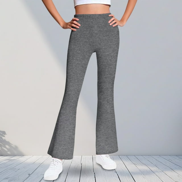 Cowsor Girls Flared Dress Pants – Soft Bell Bottom Uniform Pants for School or Daily Wear