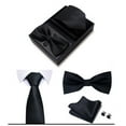 thumbnail image 2 of Bow Ties Set for Men Formal Satin Tied Bow and Pocket Square Cufflinks Set Wedding Party, 2 of 3