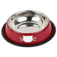 thumbnail image 1 of Pet Bowl Base de goma antideslizante de acero inoxidable Dog Bowl Cat Bowl MFZFUKR CPB-DE-SSW2156-3, 1 of 5