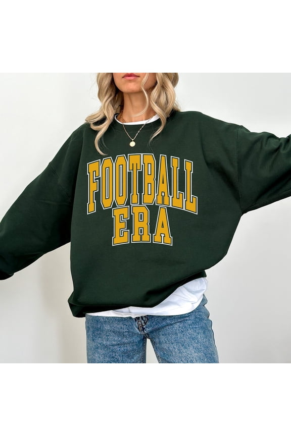 FootBall Era Sweatshirt, Greenbay Football Shirt, Wisconsin, Women's Football Sweatshirt, Game Day Shirt, Sunday Football, tailgate shirt Sweatshirt All Size S-5XL