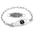 thumbnail image 1 of MedicEngraved Stainless Steel Custom Medical Alert Bracelet - 4mm Paperclip Link, 1 of 7