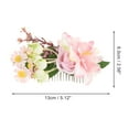 thumbnail image 2 of Unique Bargains 1 Pc Women's Durable Simulated Flowers Hair Clips Comb for Parties Pink Polyester Fabric Iron, 2 of 4