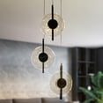 thumbnail image 2 of LNC Philodendron 3-Lights 17.5" Modern Luxury Cluster Integrated LED Chandelier, Gunmetal Black, 2 of 16