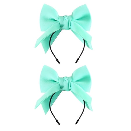2Pcs Puppy Hairband Dog Dress Up Hat Pet Hair Accessories Bow Tie Pet Hair Hoop Dog Bowknot Cat Headdress GREEN