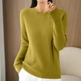 thumbnail image 2 of GigrtiJin Women's Knitted Sweater Casual Long-Sleeved Crew-Neck Solid Color Sweater Top Casual Loose Comfy Sweaters, 2 of 3