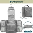 thumbnail image 3 of PAVILIA Toiletry Bag Travel Bag for Women Men, Hanging Cosmetic Organizer, Water Resistant Makeup Bag for Accessories Toiletries, Large Travel Essentials Kit (Grey), 3 of 8
