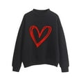 thumbnail image 1 of WEAIXIMIUNG Sweat-Shirt pour Femmes Veste Sans Capuche Imprimé Cœur Pull pour Femmes Sweat-Shirt Imprimé Haut Sweat-Shirt à Manches Longues Blouse Pull Tempérament Blouse Décontractée, 1 of 3