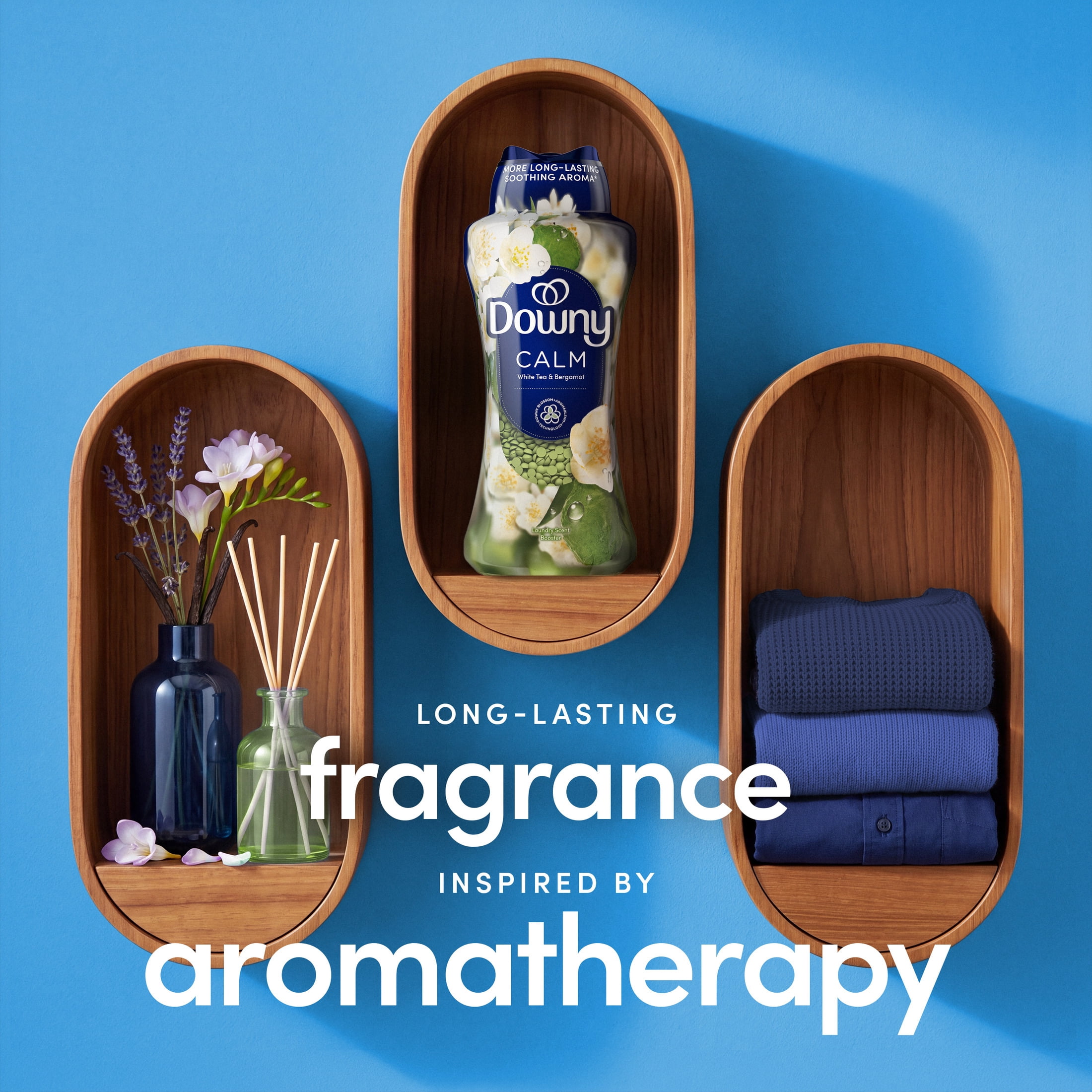 Downy Calm In-Wash Laundry Scent Booster Beads, Soothing White Tea and Bergamot scent, 30.1 oz