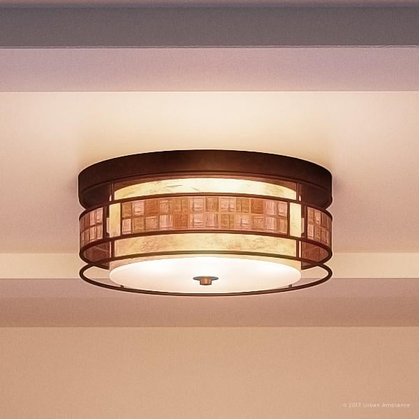 Urban Ambiance Luxury Art Deco Indoor Flush Mount Ceiling Light, Small Size 5.5"H x 12"W, with