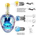 thumbnail image 4 of Masque Intégral de Plongée en Apnée DasMeer Seaview 180° Compatible GoPro, Masque de Snorkeling avec Respiration Facile, Drainage Facile et Anti-Buée, Anti-Fuite, Bandeau Ajustable pour Adultes et Enfants, Natation en Mer (Bleu, G/TG), 4 of 7