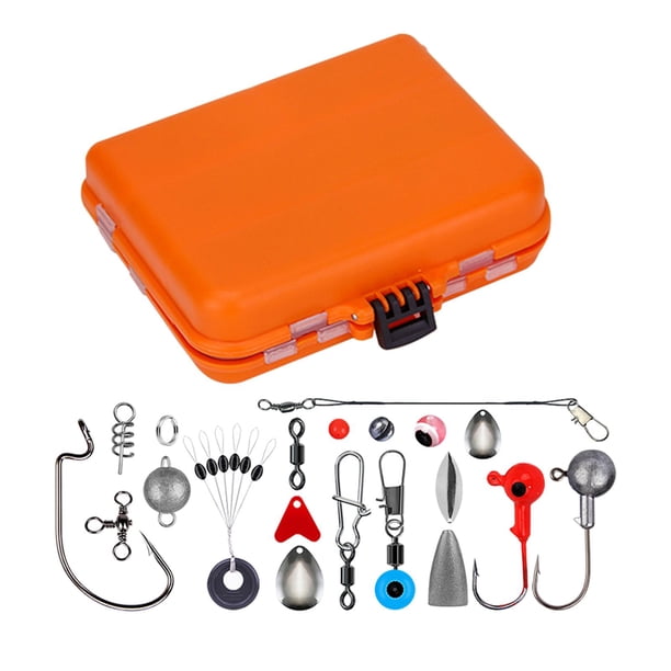257x Juego de accesorios de pesca con caja de aparejos Herramienta giratoria naranja Sunnimix Kits de equipo de pesca