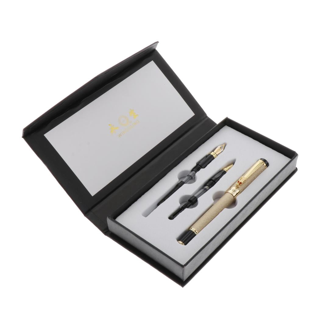QccHieUs 3Pcs Fountain Pen - Calligraphy Pens For Writing - Designer Gift Set - 1.5mm 1mm golden
