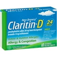 ClaritinD 24 Hour NonDrowsy Allergy and Congestion Tablet, 10 Count
