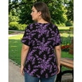 thumbnail image 5 of KOITHOT Womens Plus Size Tops Short Sleeve Shirts Tunic Tops for Women Crew Neck Casual Loose Blouses, 5 of 6