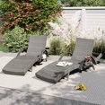 thumbnail image 1 of 80" Outdoor Chaise Lounge Set of 2 with Pull-Out Table & 5-Position Recliner – Wicker Patio Chairs for Poolside Sunbathing, 1 of 18