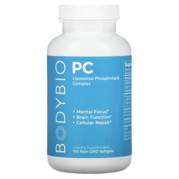 PC, Liposomal Phospholipid Complex, 100 Non-GMO Softgels, BodyBio ...