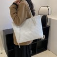 thumbnail image 1 of Bolso Mujer Pana Tote Casual Grande Bolso De Hombro Invierno Shopper Blanco, 1 of 5