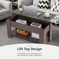 thumbnail image 2 of FDW Lift Top Wooden Coffee Table with Hidden Compartment, Espresso, 2 of 7