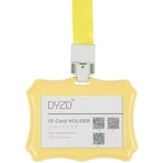 DYZD Hard Plastic Badge Holders ID Card Holders Waterproof ID Holders with Lanyards ID Badge Card Holder (Yellow,6 PCS)