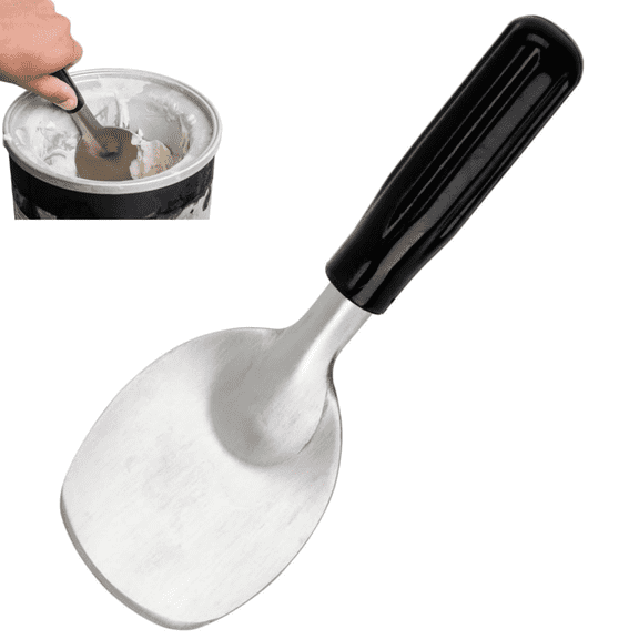 Scheam Stainless Steel Ice Cream Spade,1 Pcs Heavy Duty Ice Cream Scoop,Flat Ice Cream Paddle with Non-Slip Handle,for Scooping and Serving Hard Treats