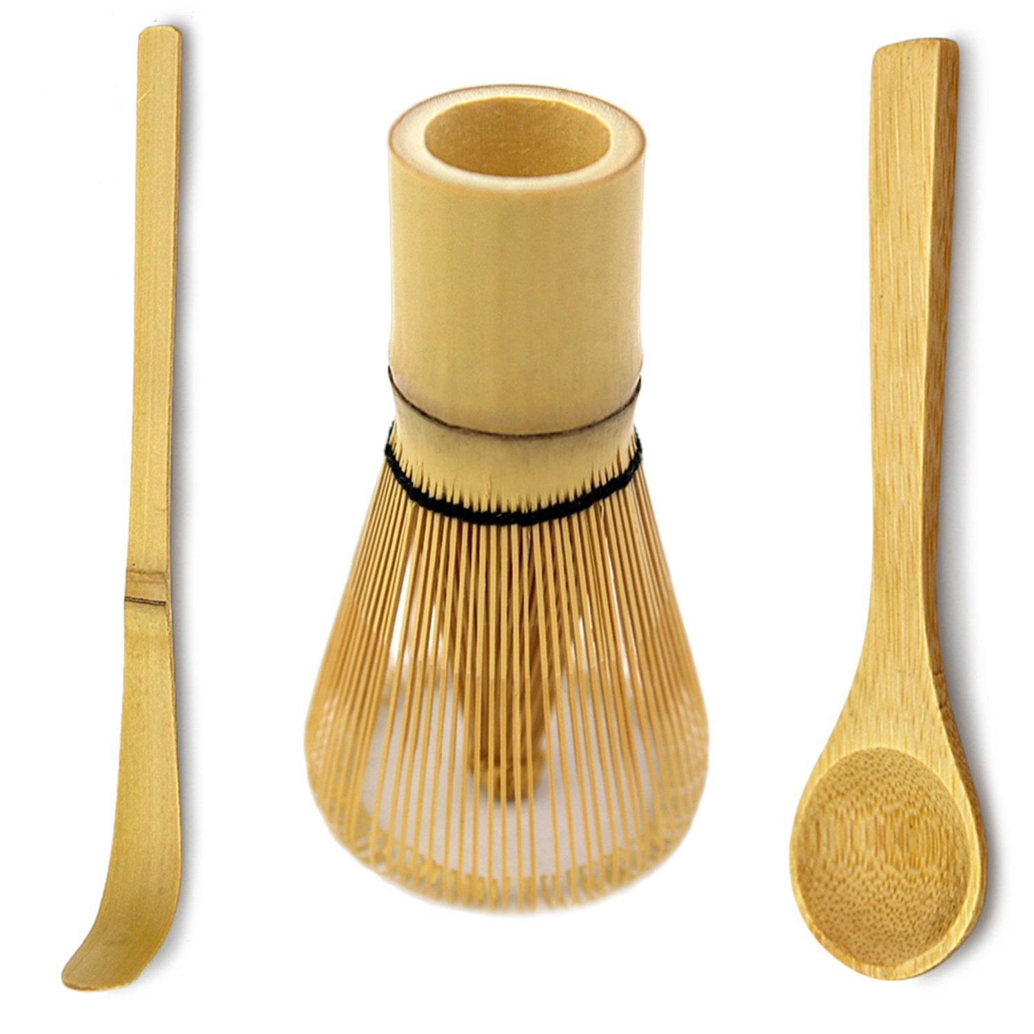 70-75 Prong Nutural Bamboo Matcha Tea Whisk with Matcha Scoop Tea Tools 