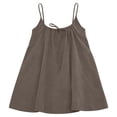 thumbnail image 5 of cocolona Womens Summer Cami Backless Dress Crew Neck Sleeveless Pleated Mini Dress Fashion Casual Solid Color Vacation Beach Sundress, 5 of 7