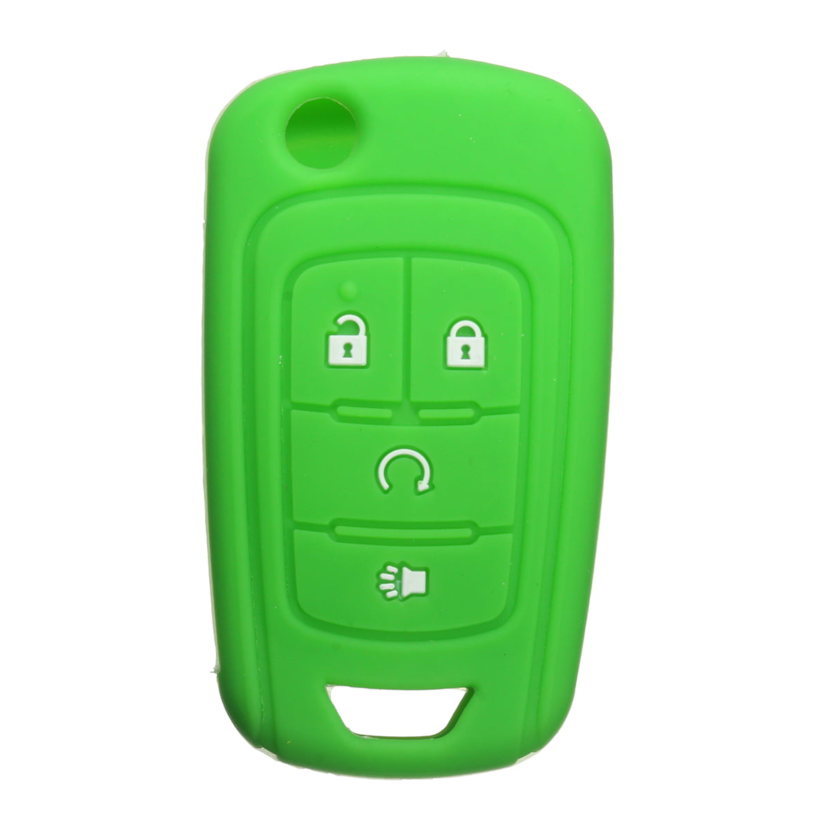 Green Silicone Key Cover Case Holder Chain Bag fit for Kia Smart 3 Buttons Key 