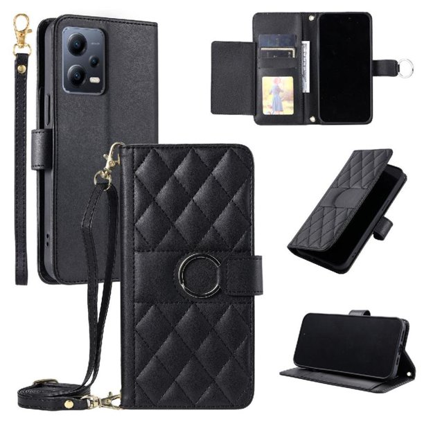 Funda tipo billetera GANGXUN para Xiaomi Redmi Note 12 5G – Tapa abatible con correa para mujer
