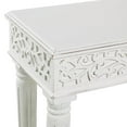 thumbnail image 5 of DecMode 36" x 30" White Wood Intricately Carved Slim Scroll Console Table with Turned Legs, 1-Piece, 5 of 14